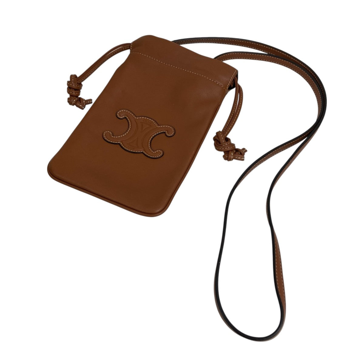 CELINE キュイルドローストリングモバイルポーチ 古着・中古-1枚目のアイテム画像