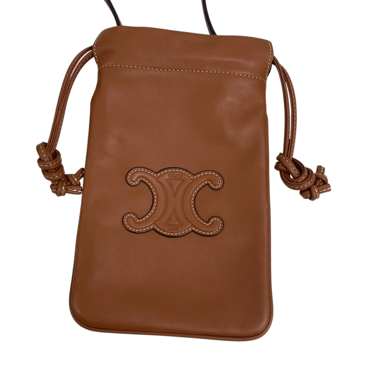 CELINE キュイルドローストリングモバイルポーチ 古着・中古-2枚目のアイテム画像
