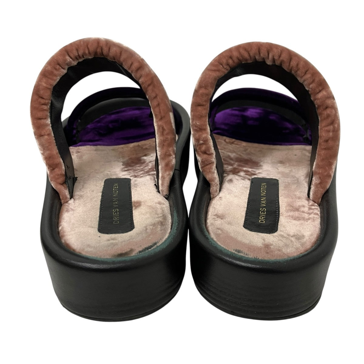 DRIES VAN NOTEN ベルベットデザインスライドサンダル 古着・中古-5枚目のアイテム画像