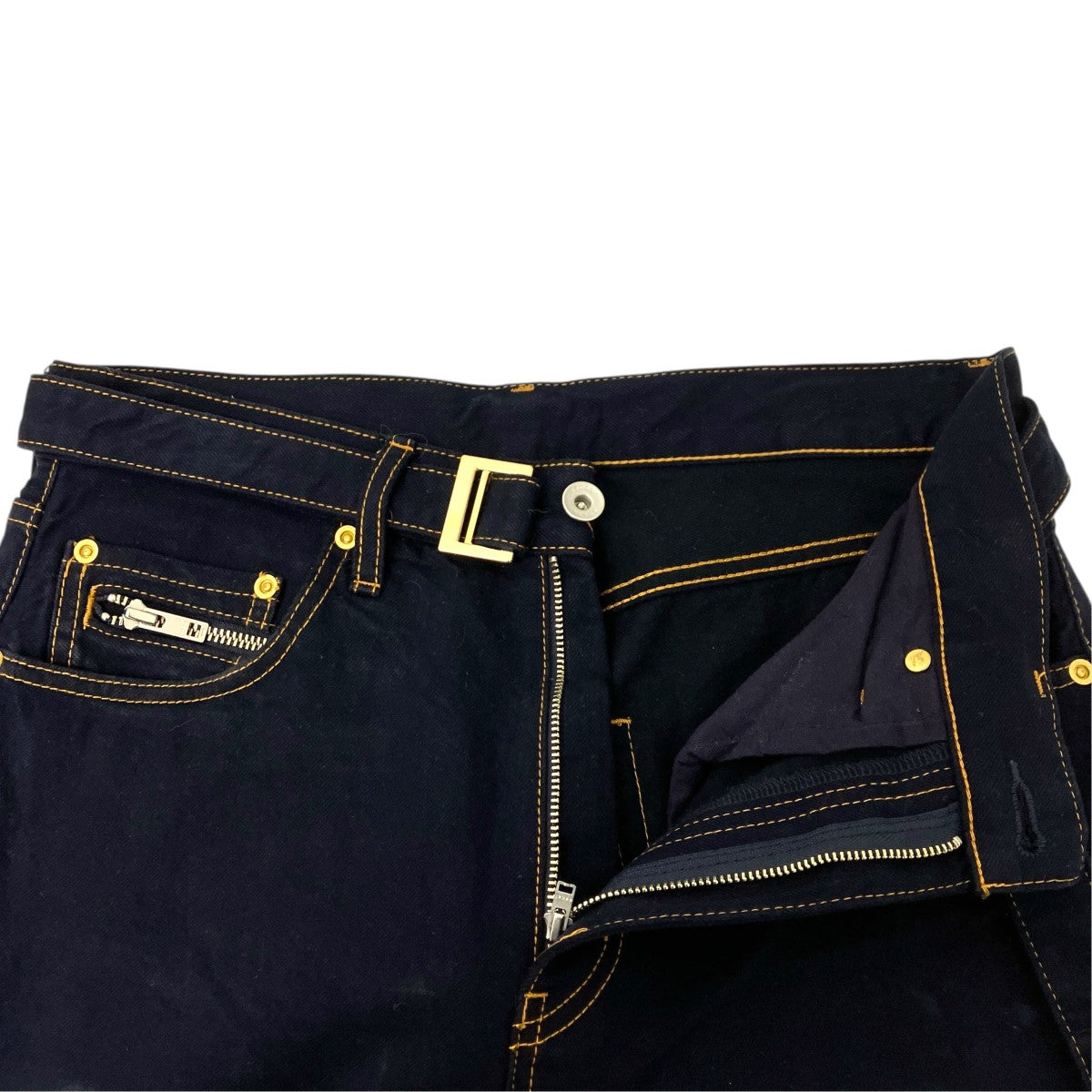 sacai Denim Pants ベルテッドデニムパンツ 古着・中古-4枚目のアイテム画像