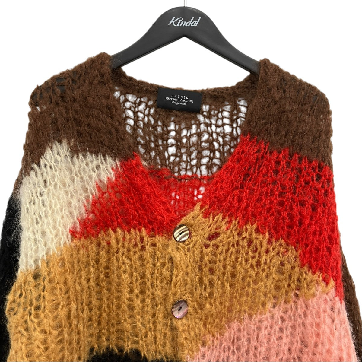 UNUSED Mohair knit cardigan モヘアカーディガン 古着・中古-3枚目のアイテム画像