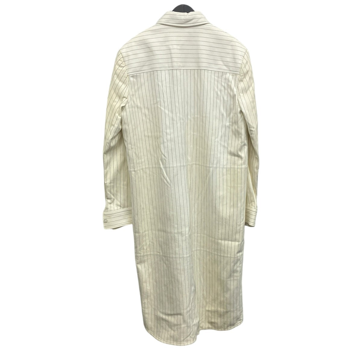 BOTTEGA VENETA シープレザーストライプロングコート 古着・中古-2枚目のアイテム画像