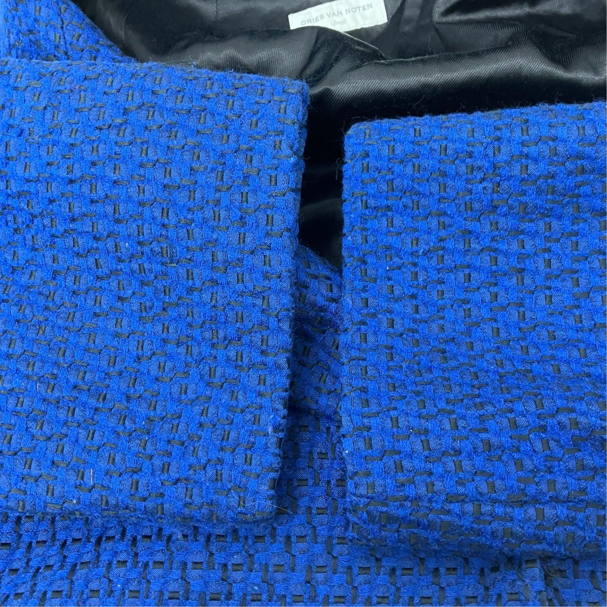DRIES VAN NOTEN ジャガードウールコート 古着・中古-4枚目のアイテム画像