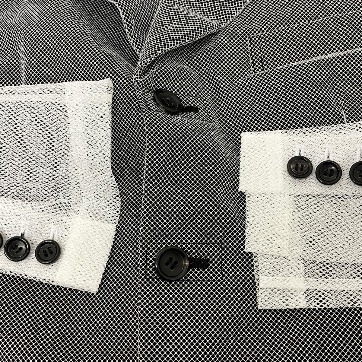 COMME des GARCONS シースルーテラ―ドジャケット 古着・中古-4枚目のアイテム画像