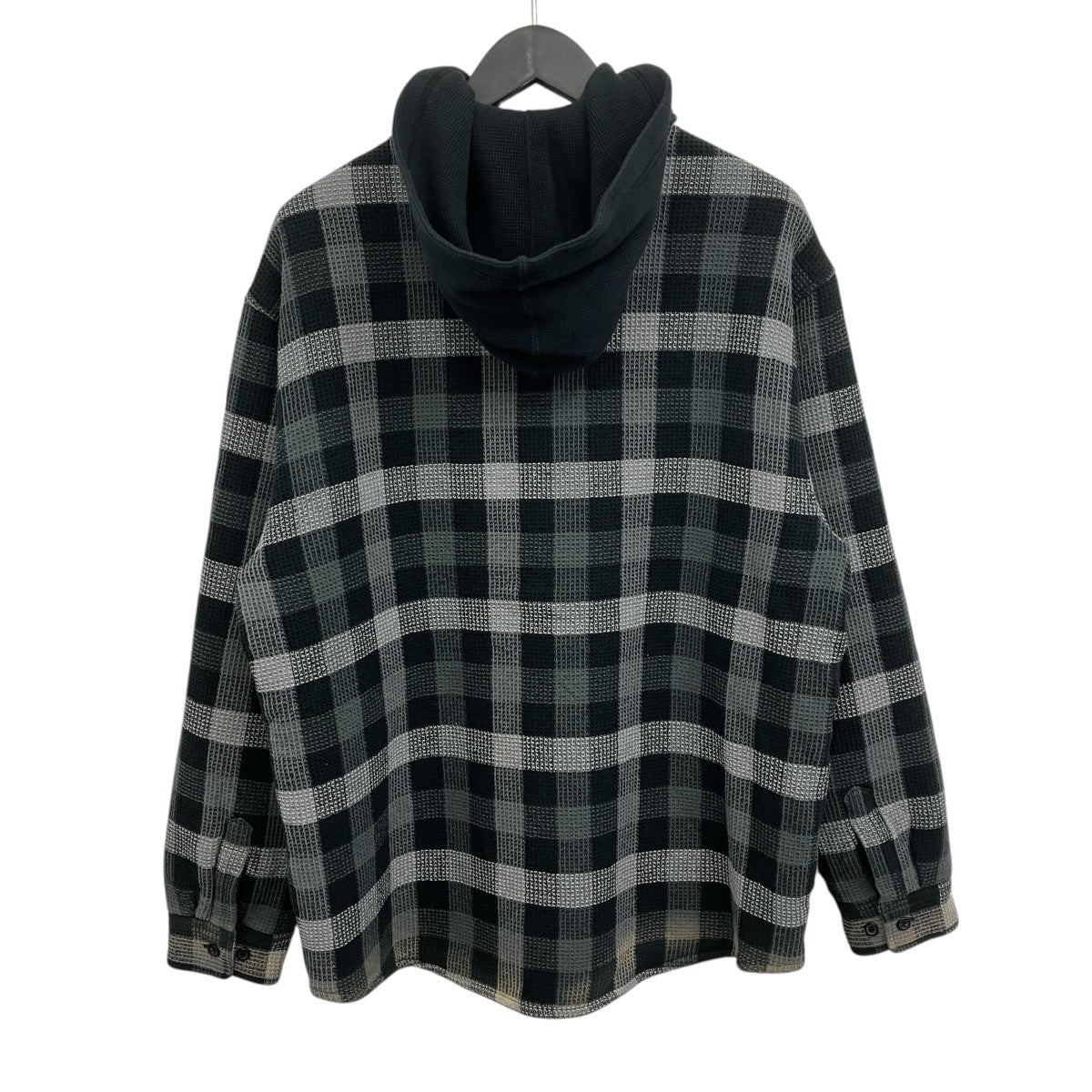 waffle plaid hooded shirtワッフルフーデッドチェックシャツジャケット