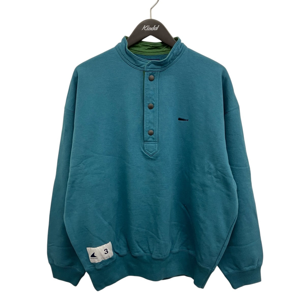 DESCENDANT VOIL HENLEY NECK ヘンリーネックスウェット 古着・中古-1枚目のアイテム画像