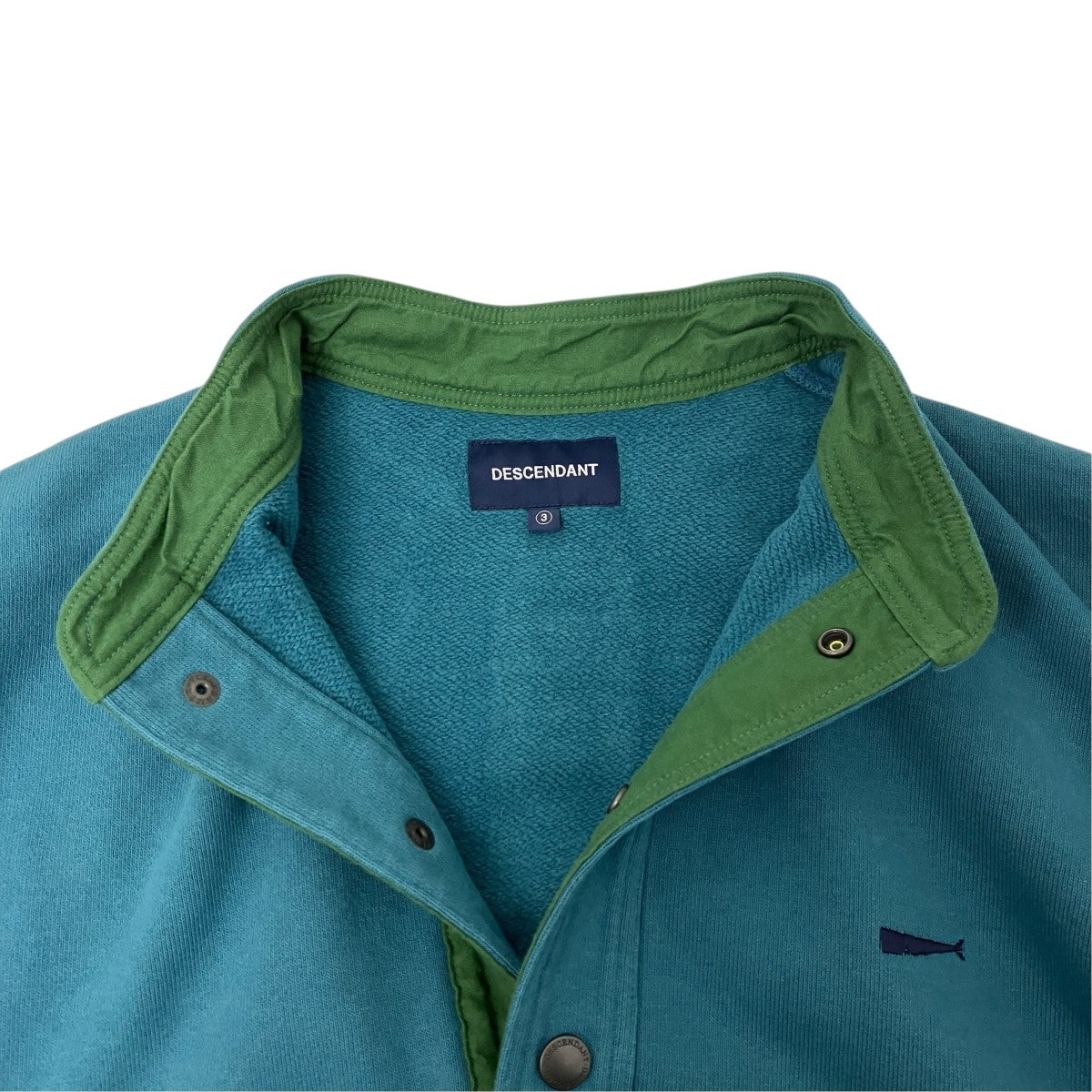 DESCENDANT VOIL HENLEY NECK ヘンリーネックスウェット 古着・中古-4枚目のアイテム画像