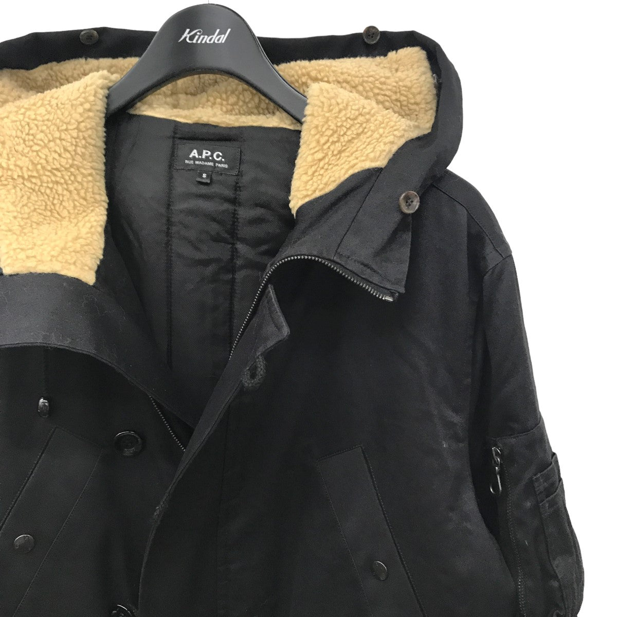 A．P．C．(アーペーセー) N-3Bタイプコート ブラック サイズ S｜【公式】カインドオルオンライン ブランド古着・中古通販【kindal】