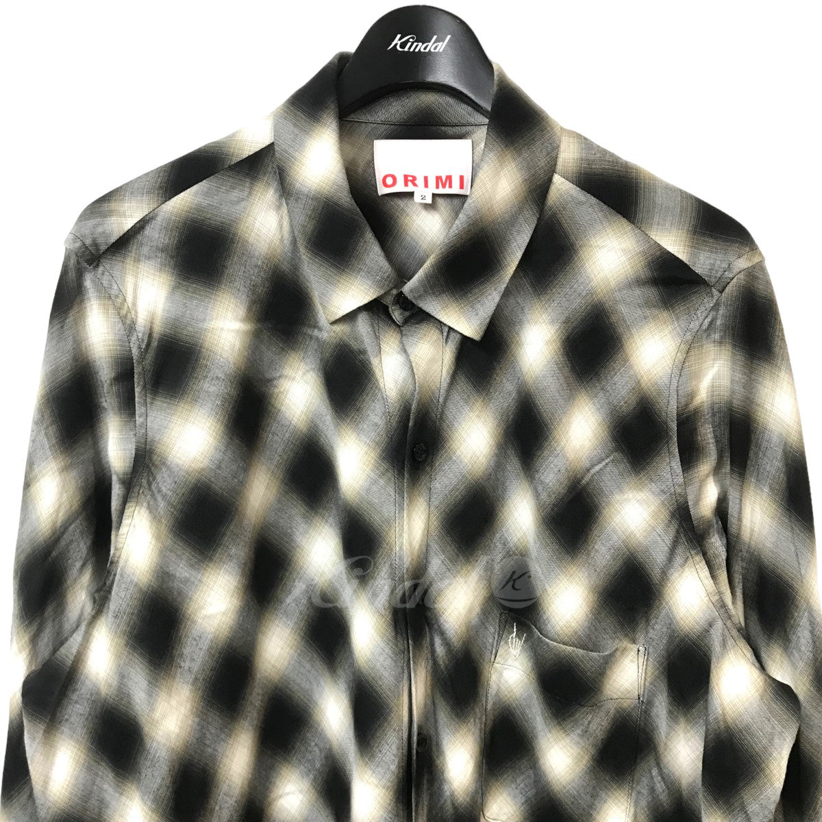 ORIMI(オリミ) 「NEW GRUNGE LONG SHIRT BL」チェックシャツ S22402 ホワイト×ブラック サイズ  15｜【公式】カインドオルオンライン ブランド古着・中古通販【kindal】