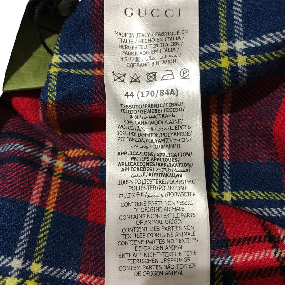 GUCCI(グッチ) スカンクパッチチェックシャツ720960 720960 レッド サイズ 44｜【公式】カインドオルオンライン  ブランド古着・中古通販【kindal】