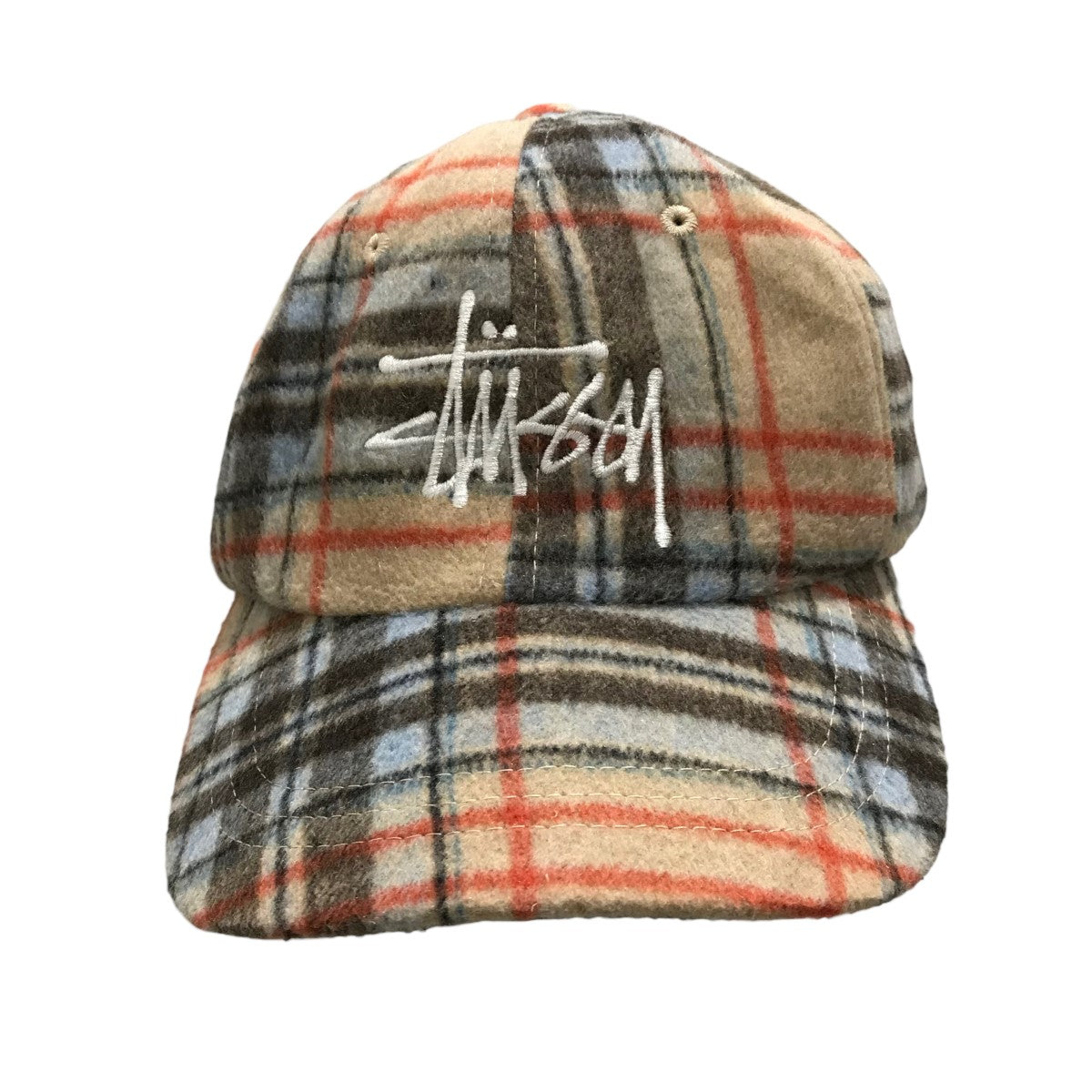 stussy(ステューシー) Big Logo Plaid Low Pro Cap Blackチェックキャップ131917