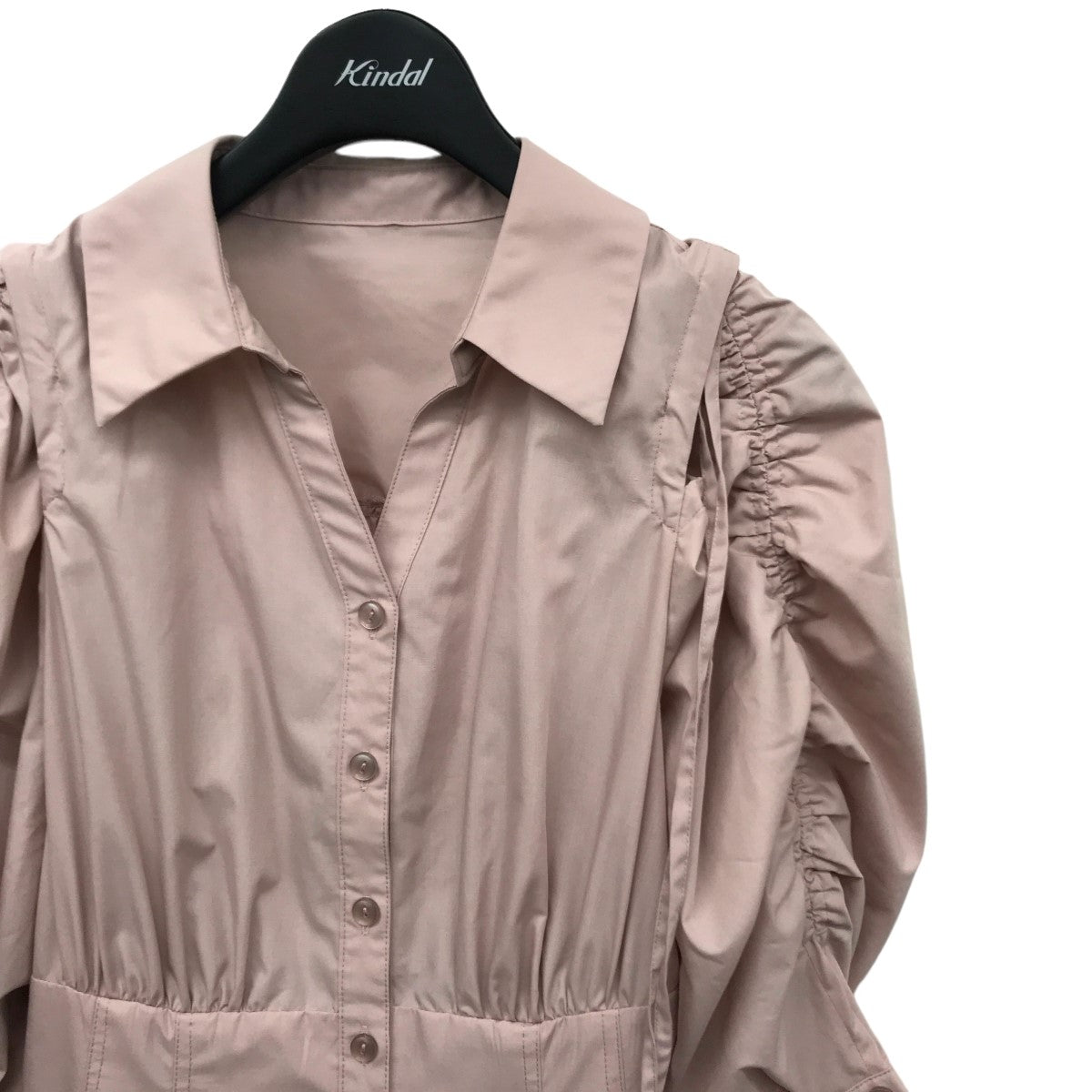 JUSGLITTY(ジャスグリッティー) シャーリング シャツワンピース