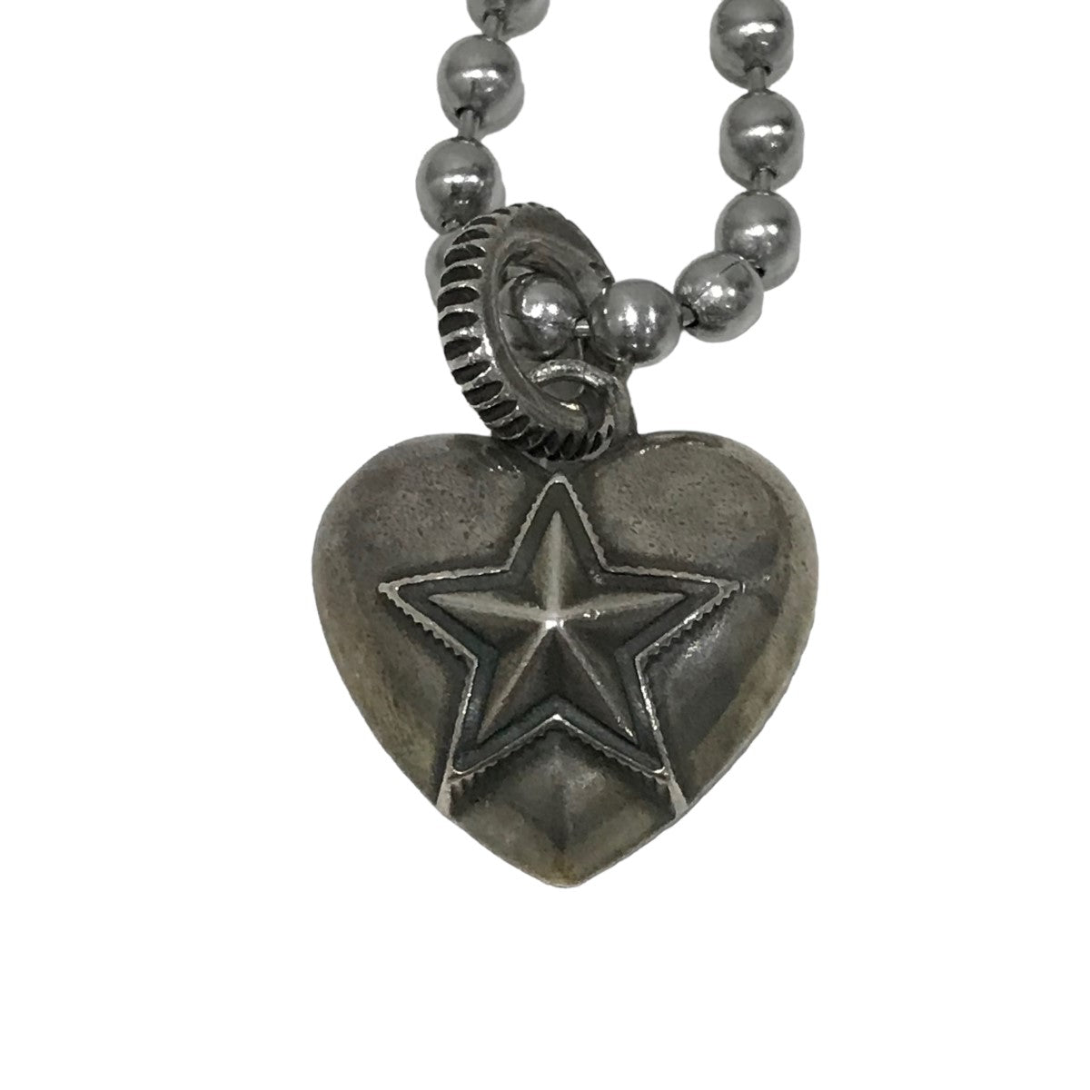 CODY SANDERSON(コディサンダーソン) Heart ＆ Sheriff Star Stainless Ball Chain  Necklace×2 HOLLOW STAR RONDELLE BEADネックレス ４点セット