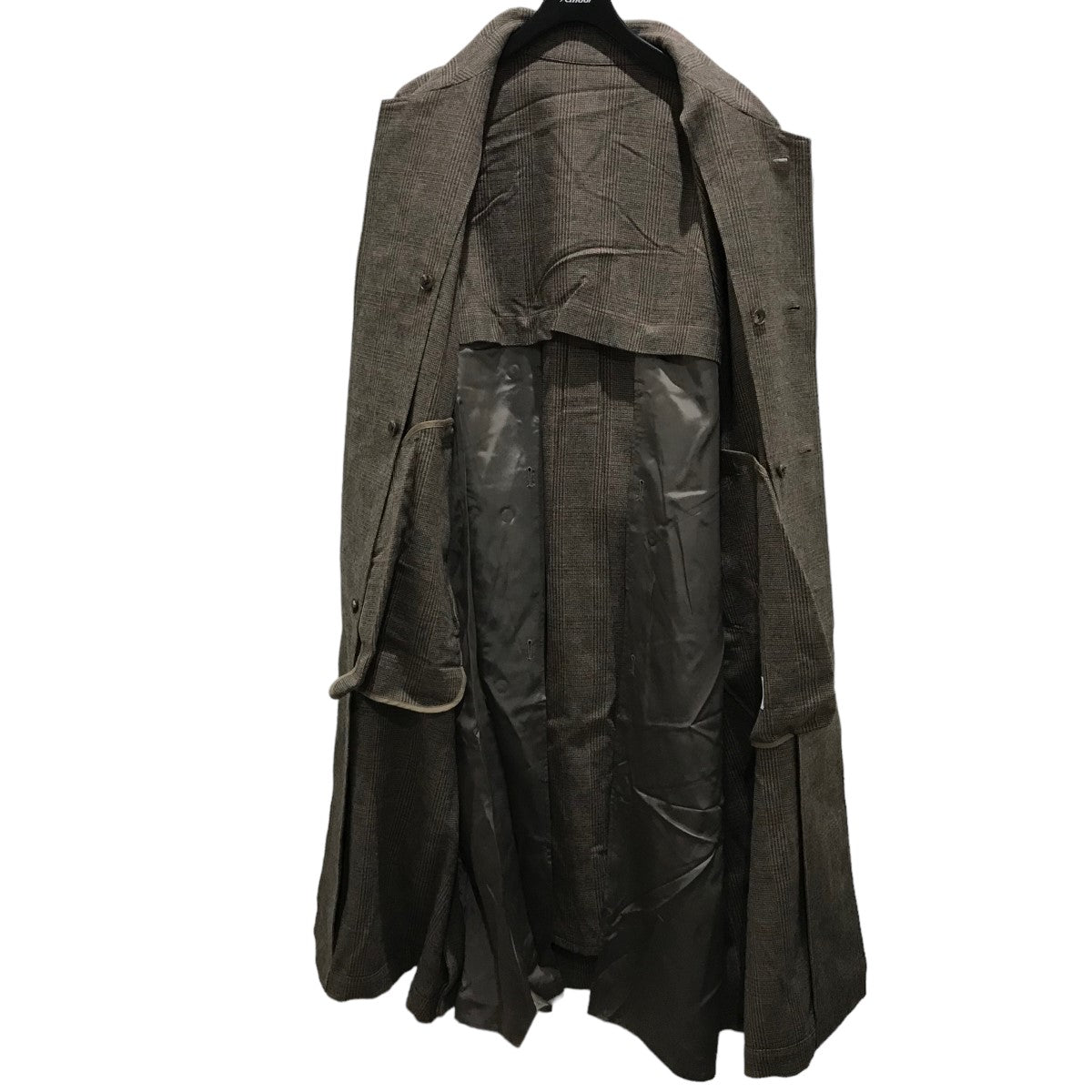 stein(シュタイン) OVERLAPPED BALMACAAN COAT Glen checkステンカラーコートST.335-3 ST.335-3  ブラウン サイズ S｜【公式】カインドオルオンライン ブランド古着・中古通販【kindal】