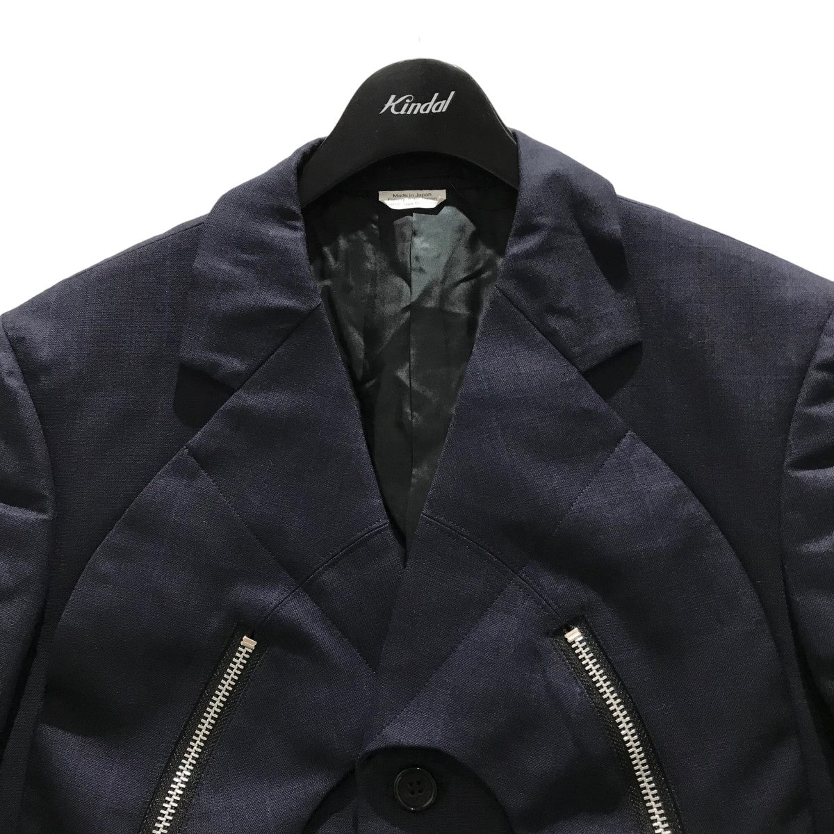 COMME des GARCONS HOMME PLUS(コムデギャルソンオムプリュス) チェックZIPチェスターコートPL-J037 PL-J037  ネイビー サイズ M｜【公式】カインドオルオンライン ブランド古着・中古通販【kindal】