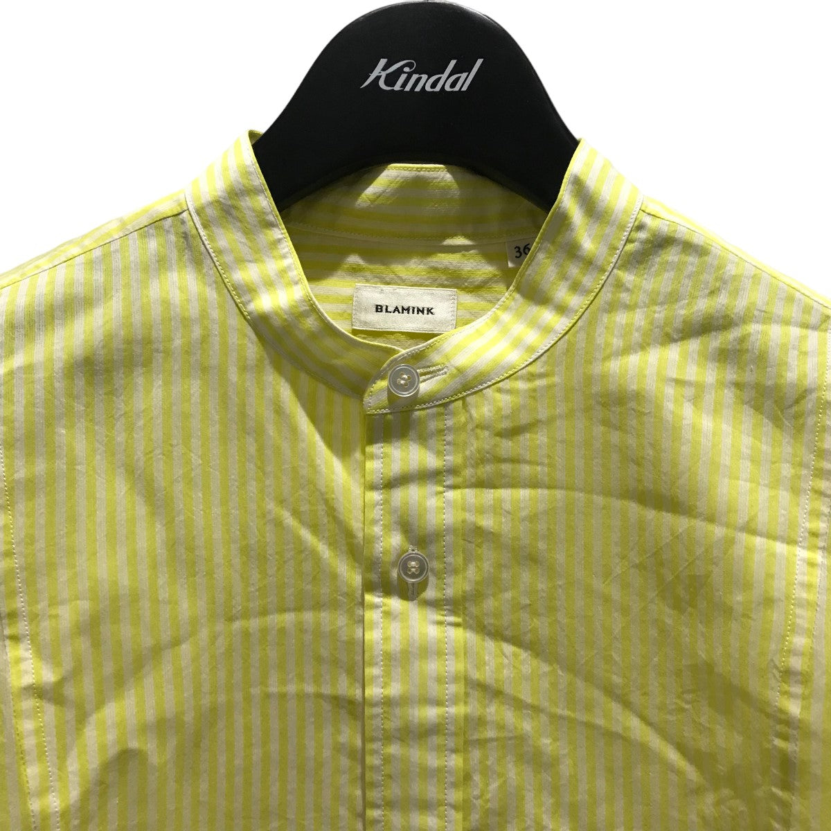 【美品】ブラミンク blamink 　コットンシルク　ストライプ コットンシルクストライプロングスリーブブラウス | BLAMINK