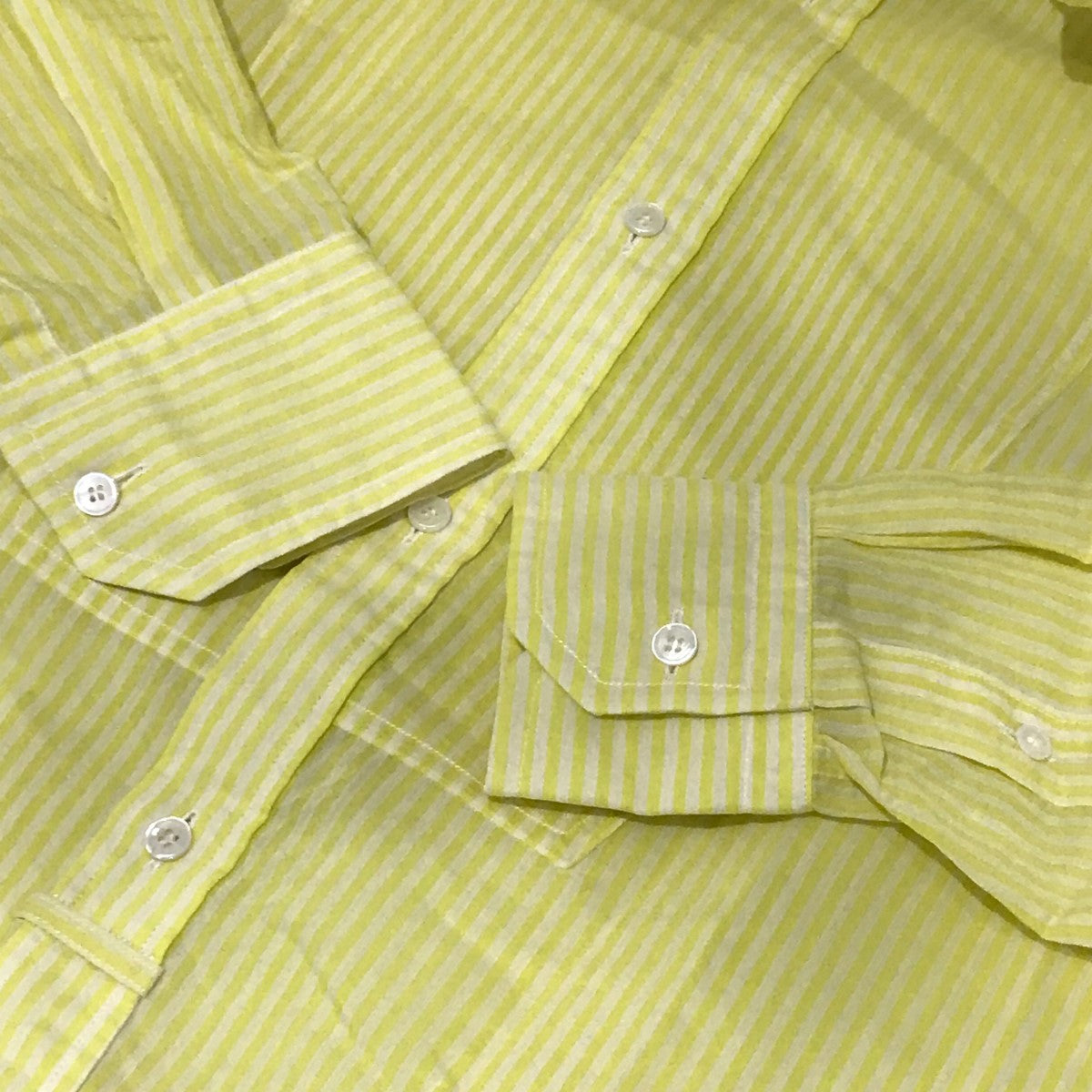 【美品】ブラミンク blamink 　コットンシルク　ストライプ BLAMINK(ブラミンク) コットンシルクストライプバンドカラー