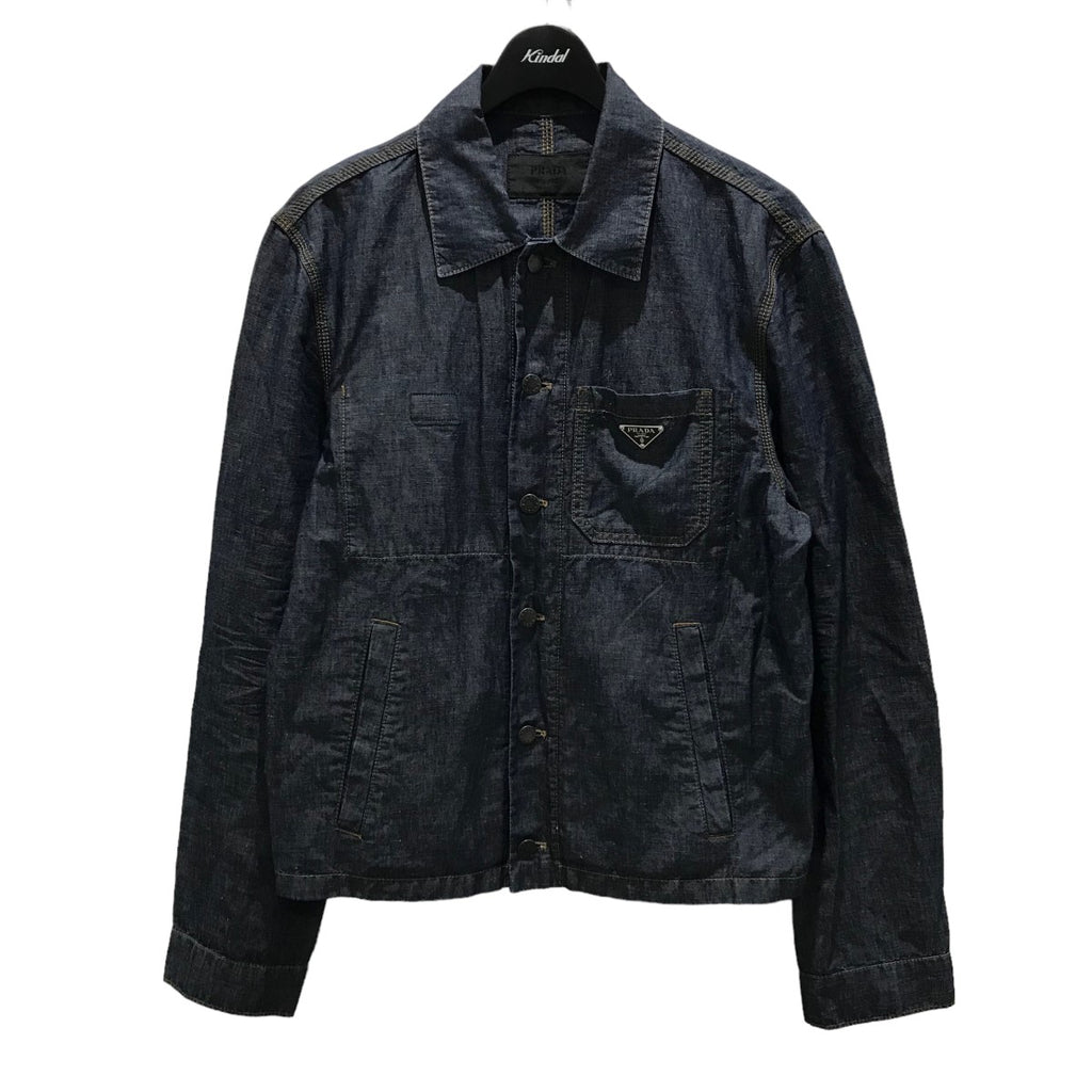 HGS-P235/PRADA サファリジャケット レザーベルト うたっ 44 秋冬