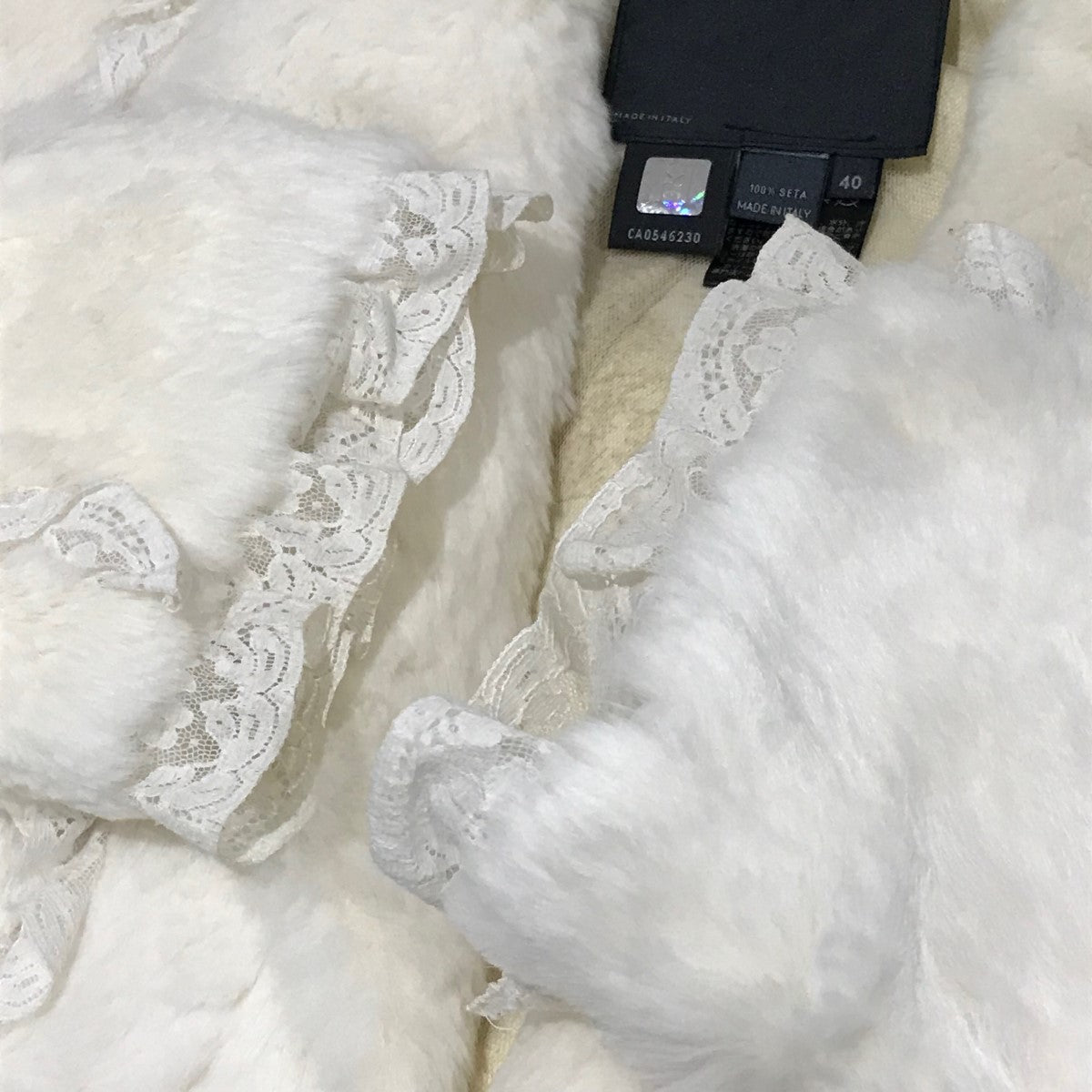 FENDI(フェンディ) レース切替ミンクファーコート ホワイト サイズ 40