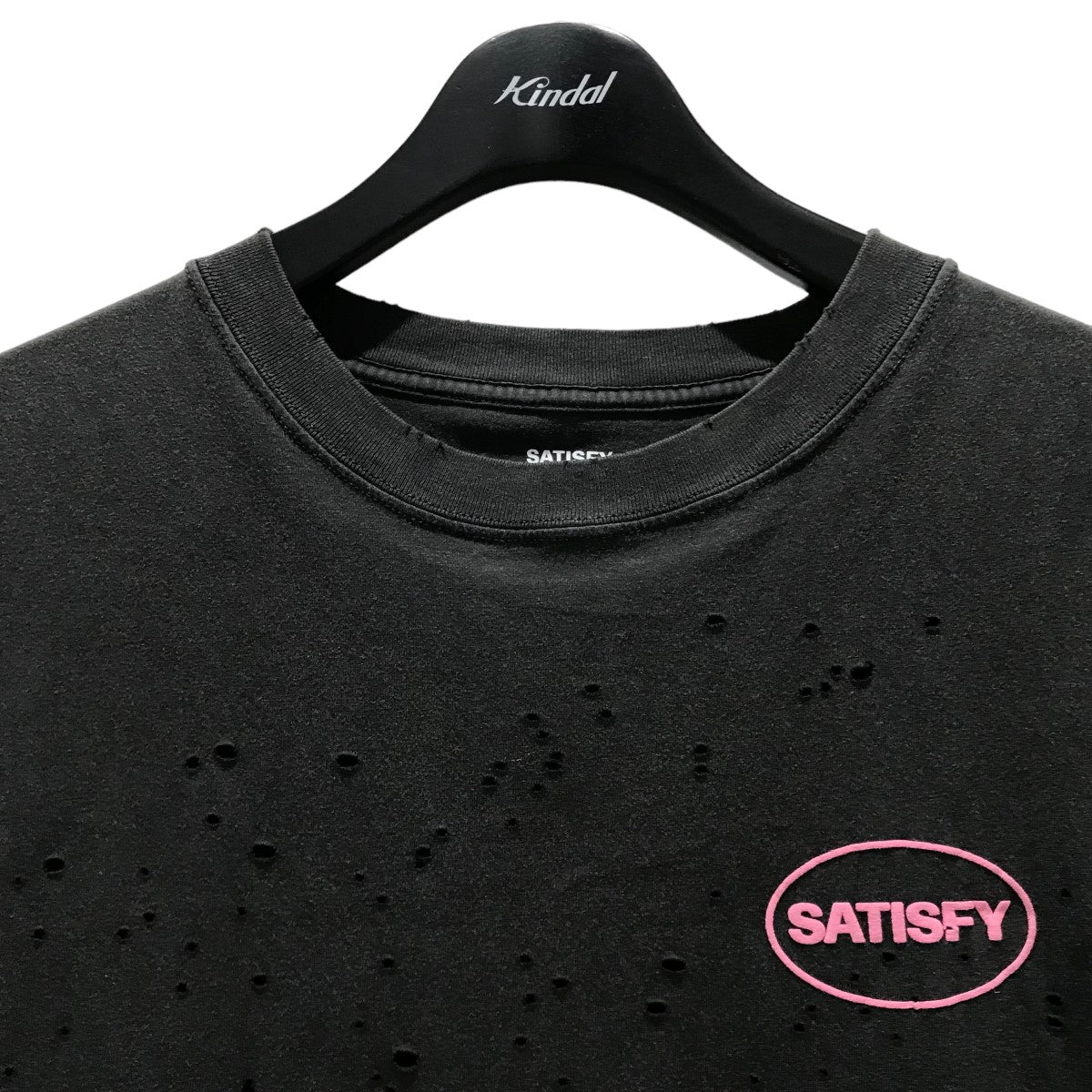 SATISFY(サティスファイ) ダメージ加工ノースリーブTシャツ11005-SRS MothTech Muscle Tee 11005-SRS  MothTech Muscle Tee フェードブラック サイズ S｜【公式】カインドオルオンライン ブランド古着・中古通販【kindal】