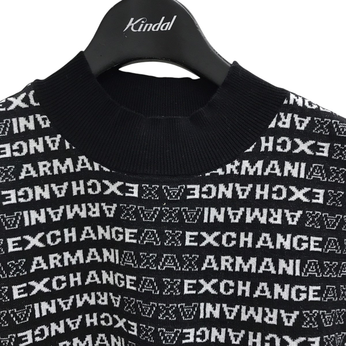 アルマーニエクスチェンジ ARMANI EXCHANGE 総柄半袖ニット 6HYM2A YMR3Z ブラック サイズ：XS 8042000512291_2.jpg?v=