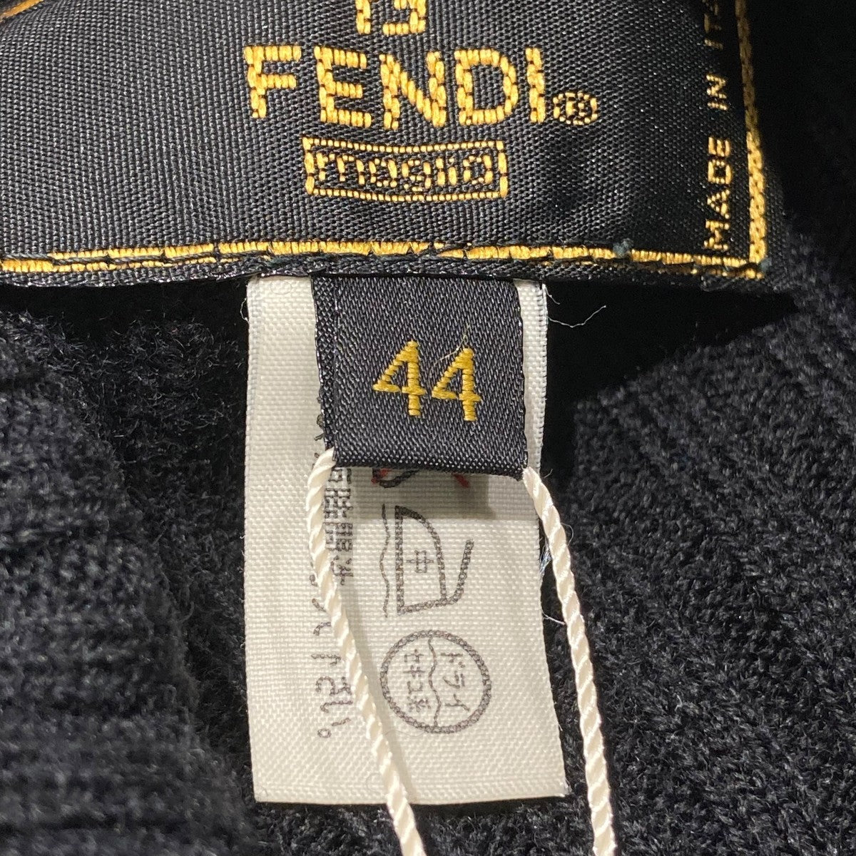 FENDI(フェンディ) 袖ロゴリブニットワンピース ブラック サイズ