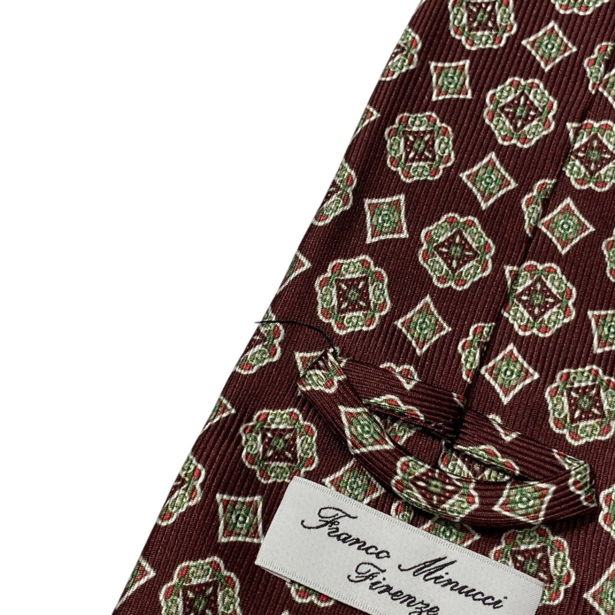 Franco Minucci(フランコ ミヌッチ) 総柄ネクタイ ボルドー｜【公式