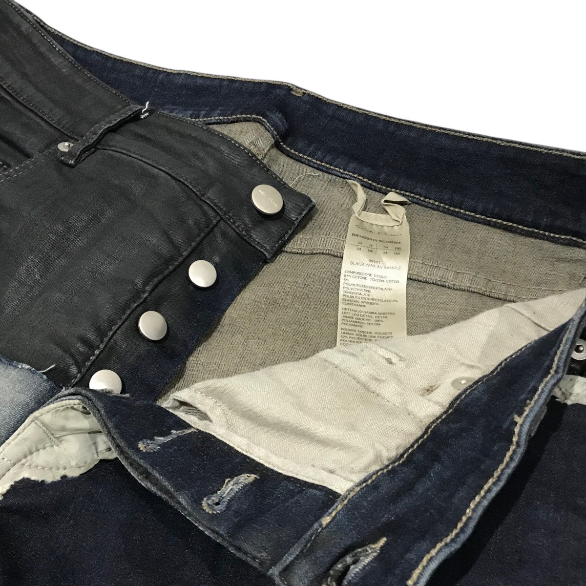 RICK OWENS 切替デニムショートパンツRR19S2312-SCOMW4 RICK OWENS(リックオウエンス) 切替デニムショートパンツ