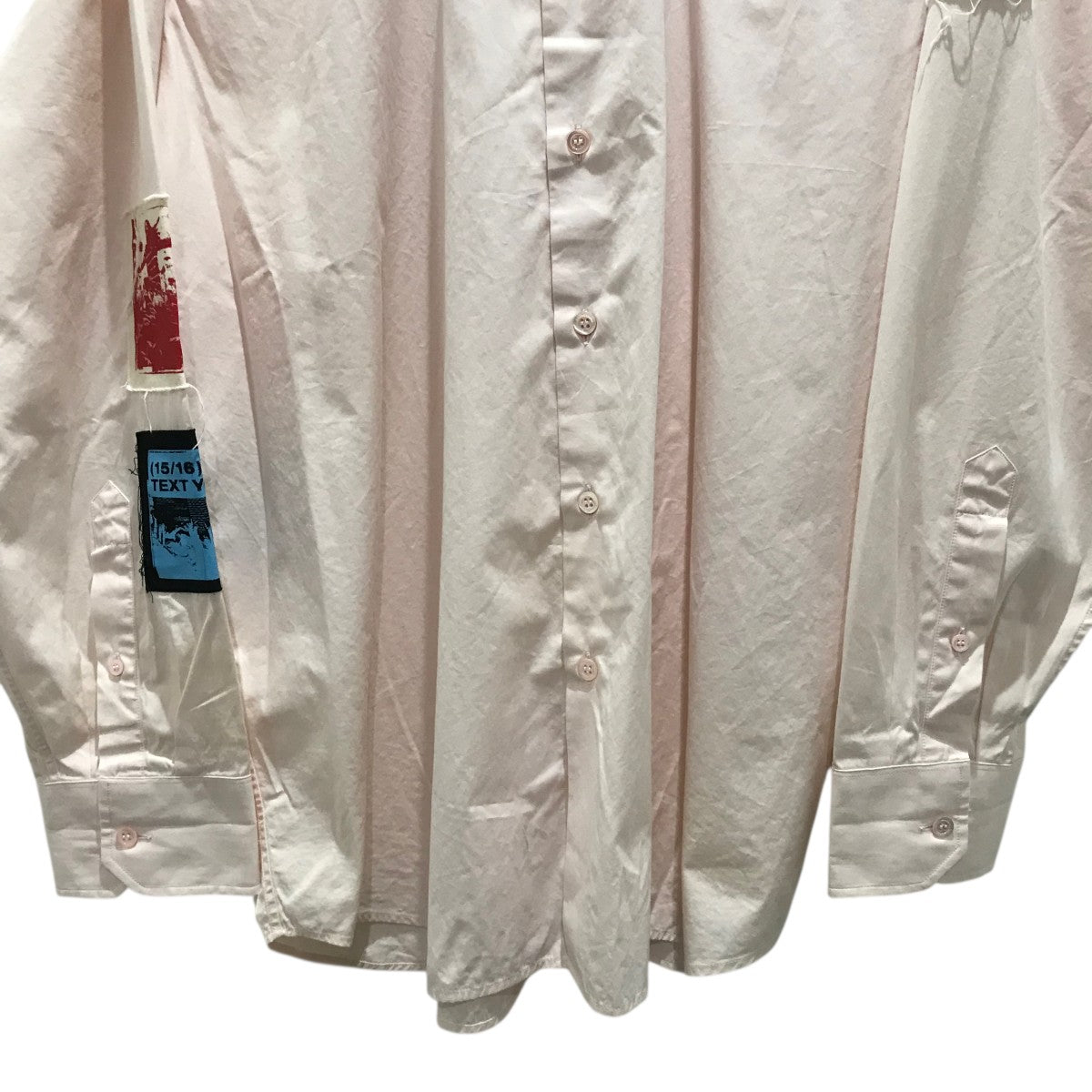 RAF SIMONS(ラフシモンズ) パッチワークシャツ ピンク サイズ 44