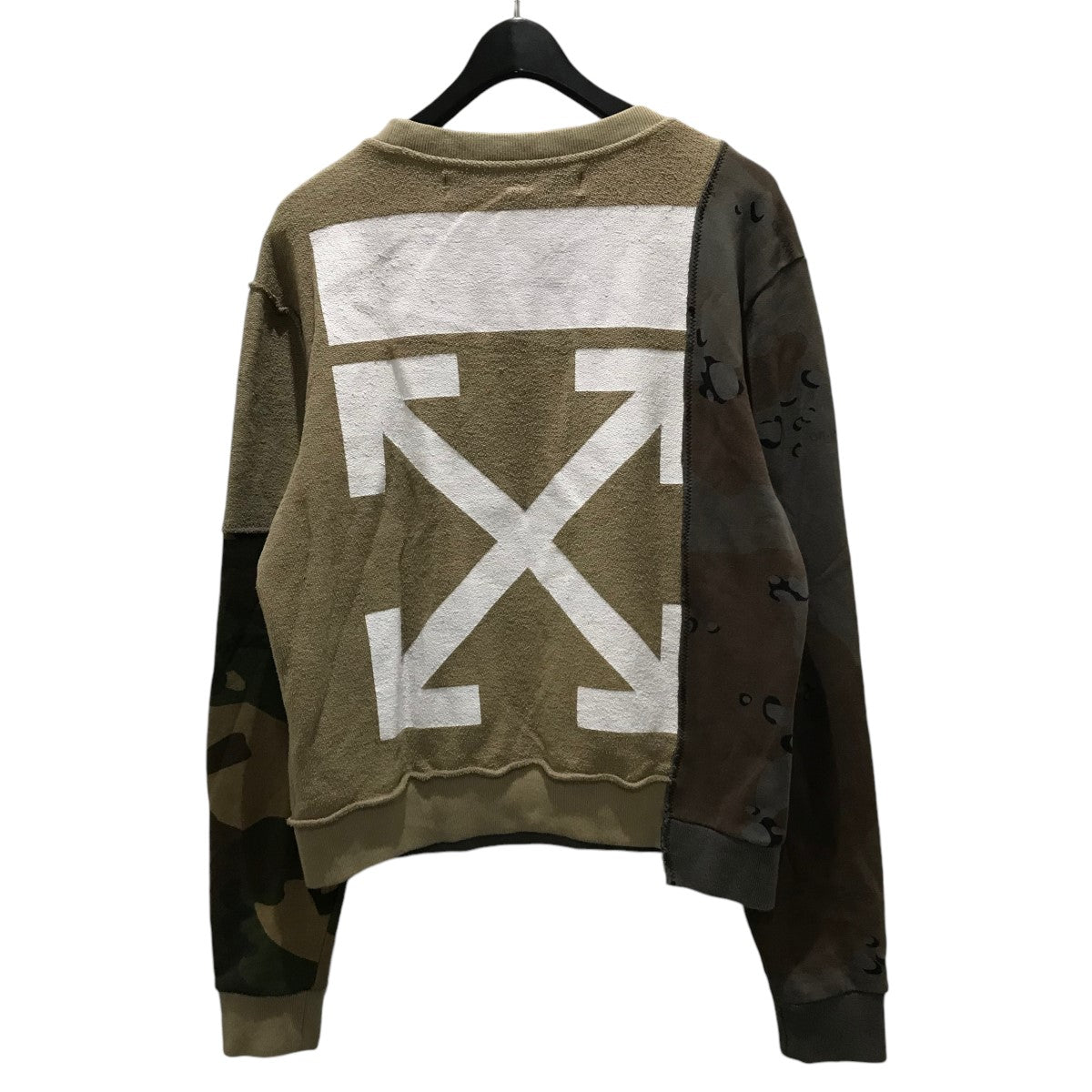 OFFWHITE(オフホワイト) Reconstructured Sweatshirtカモフラカモフラ切替スウェットOMBA030F18192042  OMBA030F18192042 ベージュ サイズ S｜【公式】カインドオルオンライン ブランド古着・中古通販【kindal】