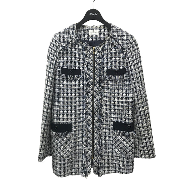 LANVIN en Bleu(ランバンオンブルー) ツイードノーカラージャケット