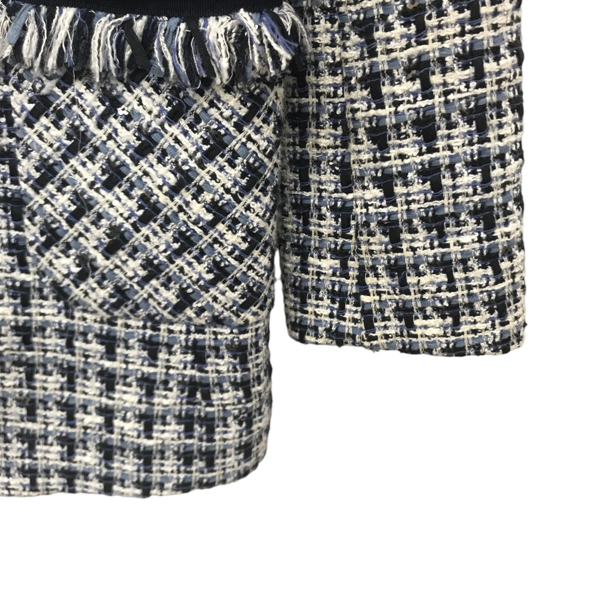 LANVIN en Bleu(ランバンオンブルー) ツイードノーカラージャケット