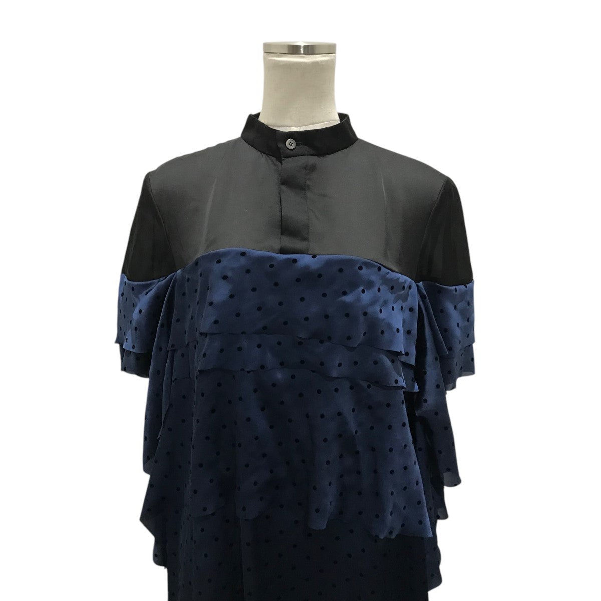 sacai(サカイ) Polka Dot Flock Print Dress切替ワンピース23