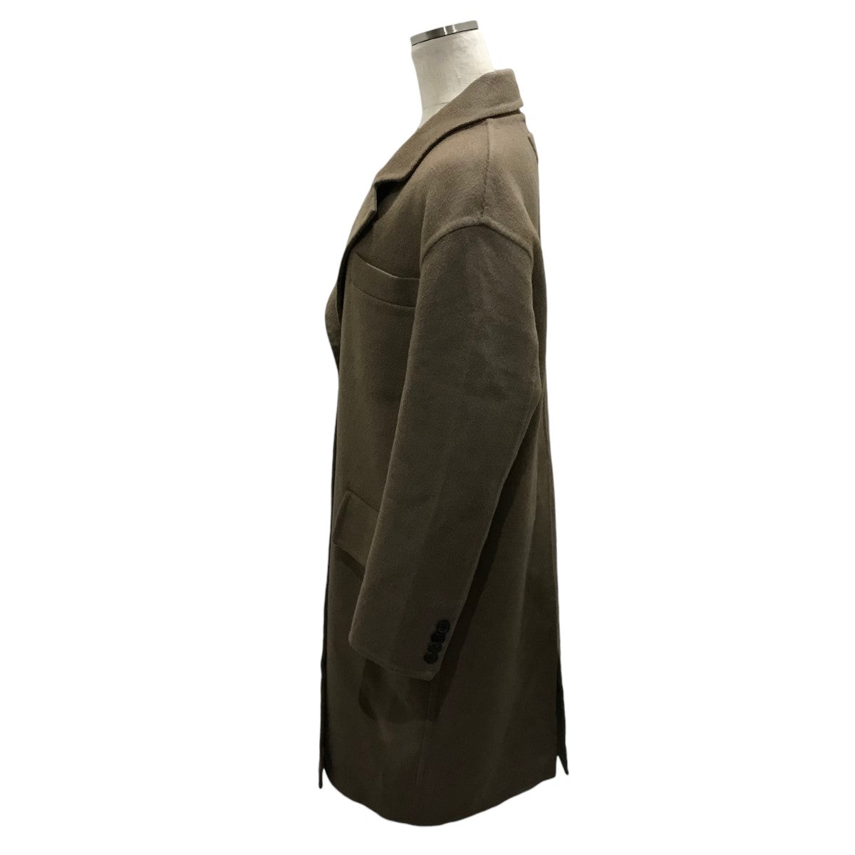 プラダ　カシミア・カシゴラ混　チェスターコート PRADA(プラダ) カシミヤチェスターコート ブラウン サイズ 36｜【公式