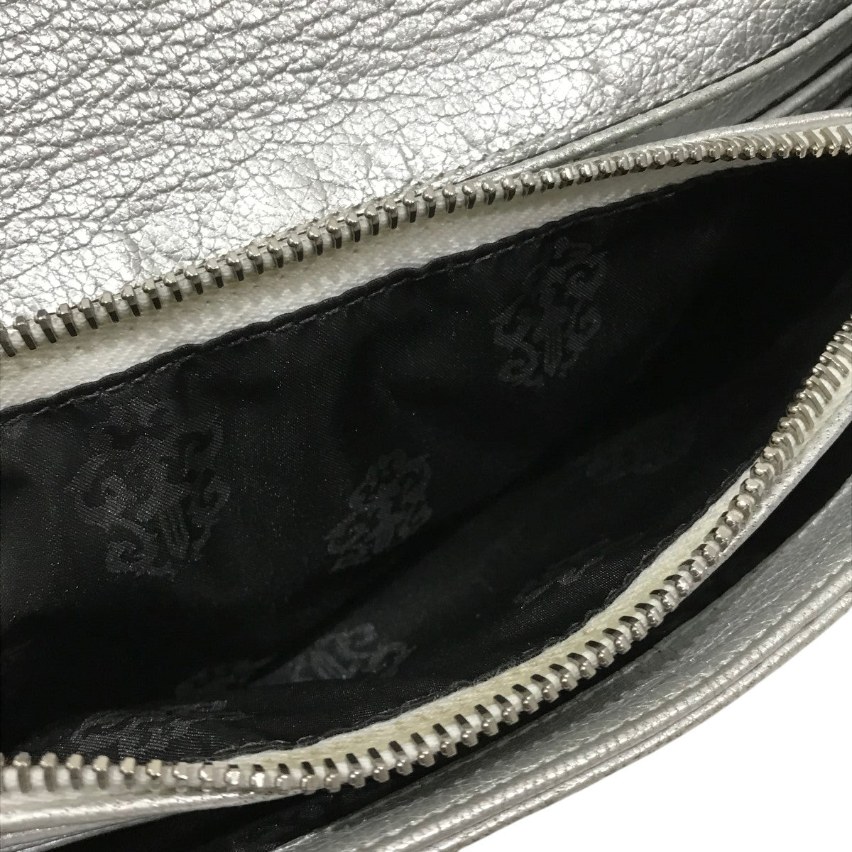 シルバーレザー クロムハーツ ジップウォレット 長財布 グリーン クロムハーツ 財布（Chrome Hearts）REC F ZIP＃2 グリーン