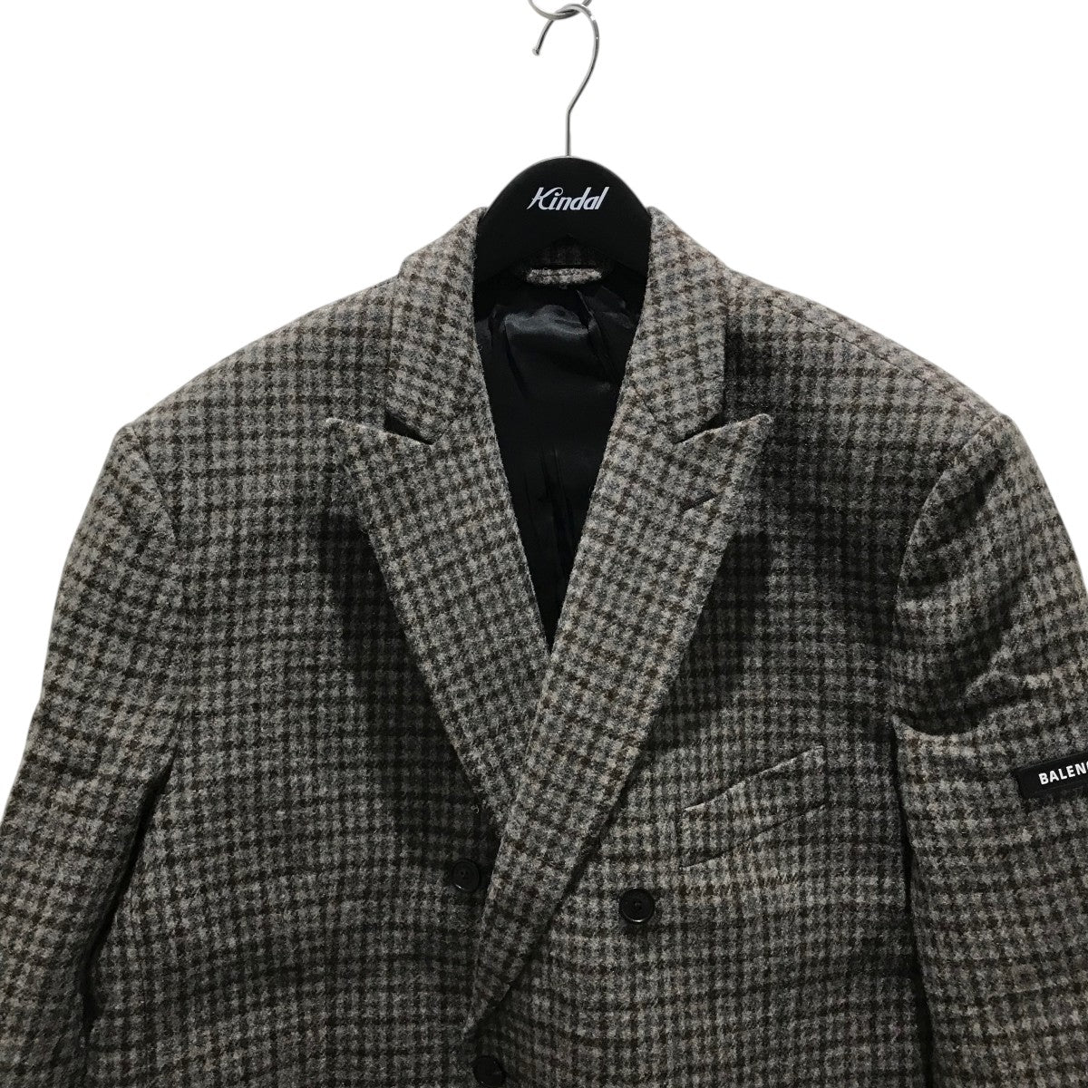 【バレンシアガ】BALENCIAGA グレーチェック チェスターコート BALENCIAGA バレンシアガ 21AW BOXY COAT チェック チェスター