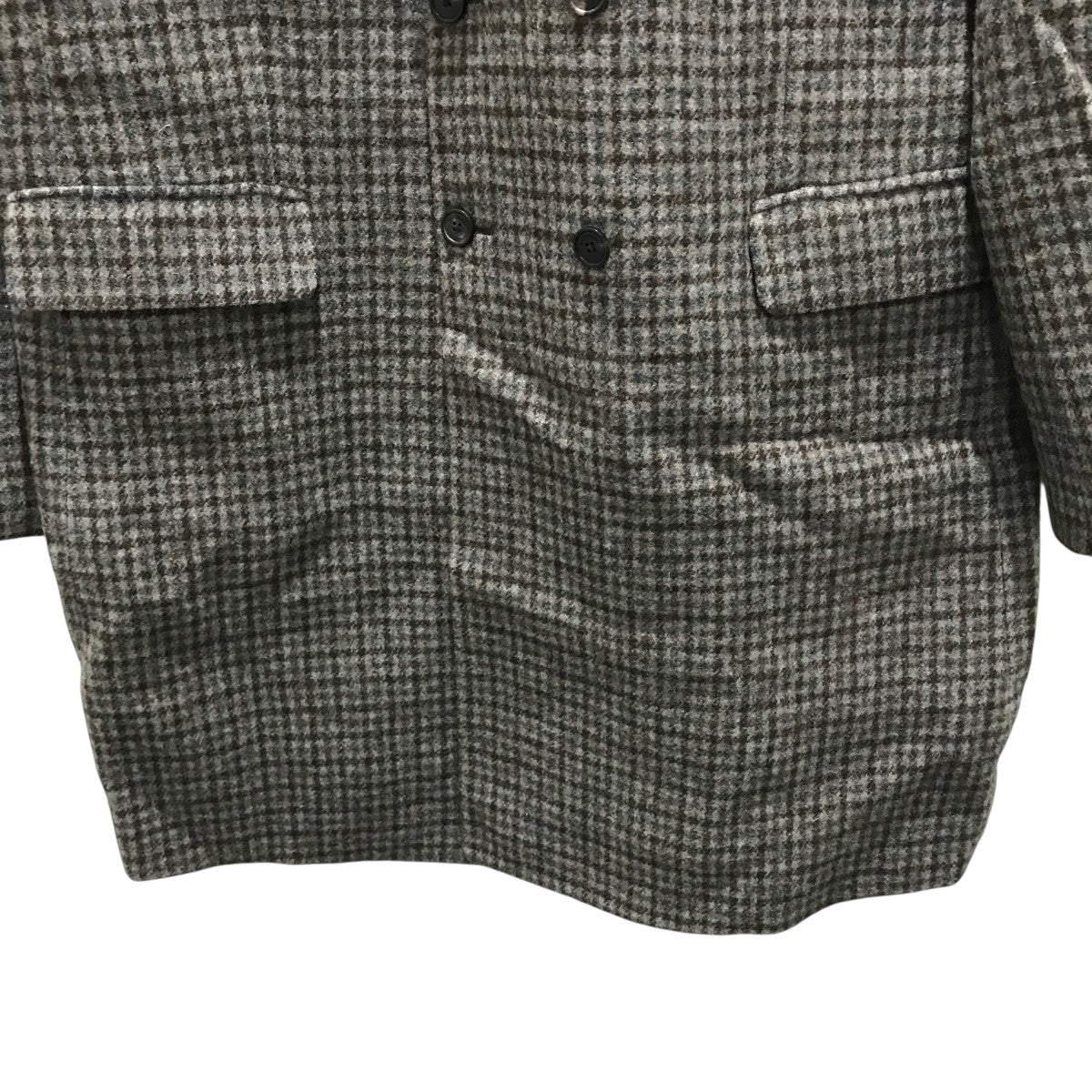 BALENCIAGA グレー ピーコート サイズ44 BALENCIAGA(バレンシアガ) チェックチェスターコート534053