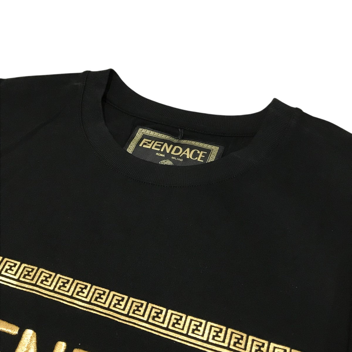 FENDI×VERSACE ロゴ刺繍TシャツFS7900 FS7900 ブラック サイズ