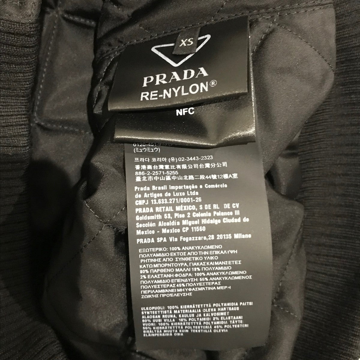 PRADA(プラダ) RE-NYLON中綿ボンバージャケットSGC824 SGC824 ブラック