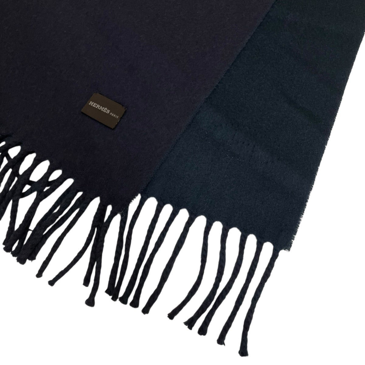 HERMES(エルメス) エブリンHロゴカシミヤマフラー ネイビー｜【公式