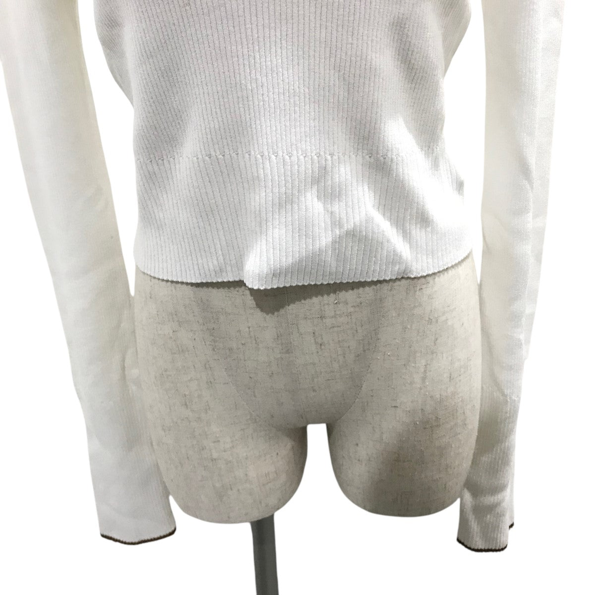mame kurogouchi 【Kintsugi Crew Neck Knitted Top】リブニットMM24FW-KN516 古着・中古-4枚目のアイテム画像