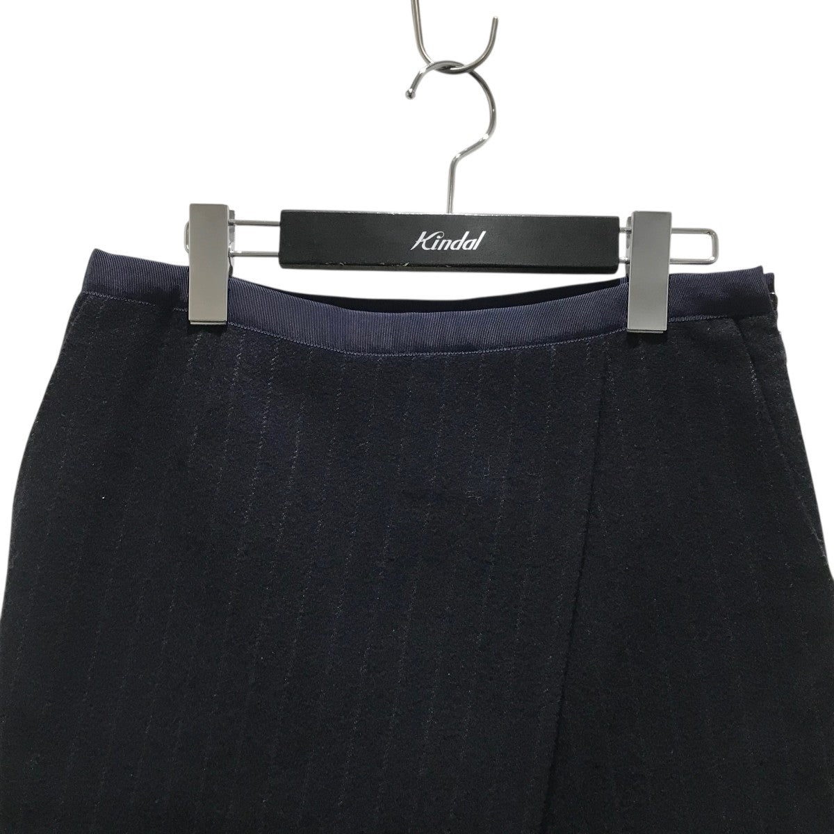 sacai/サカイ、切り替えラップフレアスカート、ネイビー、ウール、２サイズ 美品 サカイ プリーツスカート サイドスリット ラップ ロング