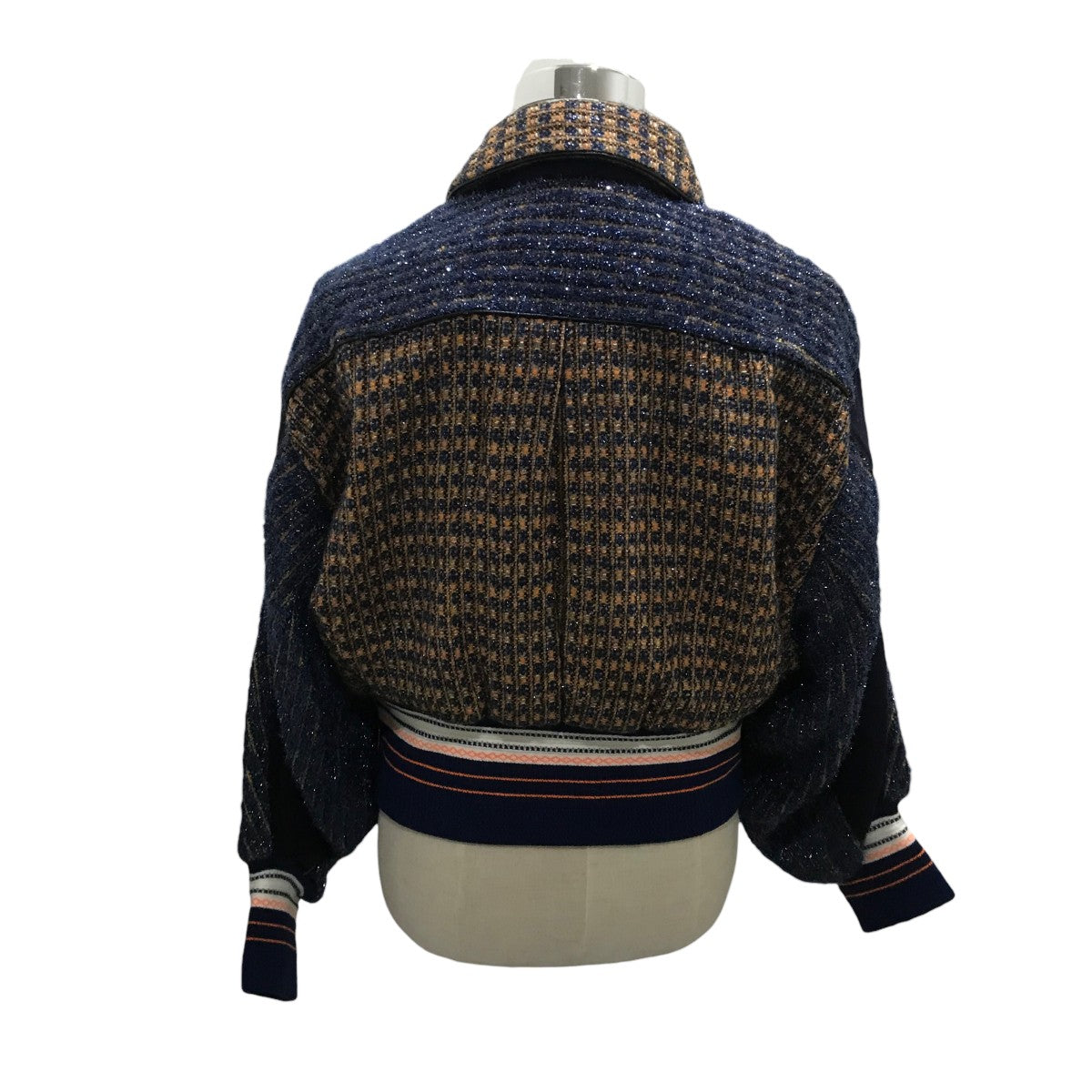 mame kurogouchi(マメクロゴウチ) 【 Plaid Lame Tweed Bomber Jacket