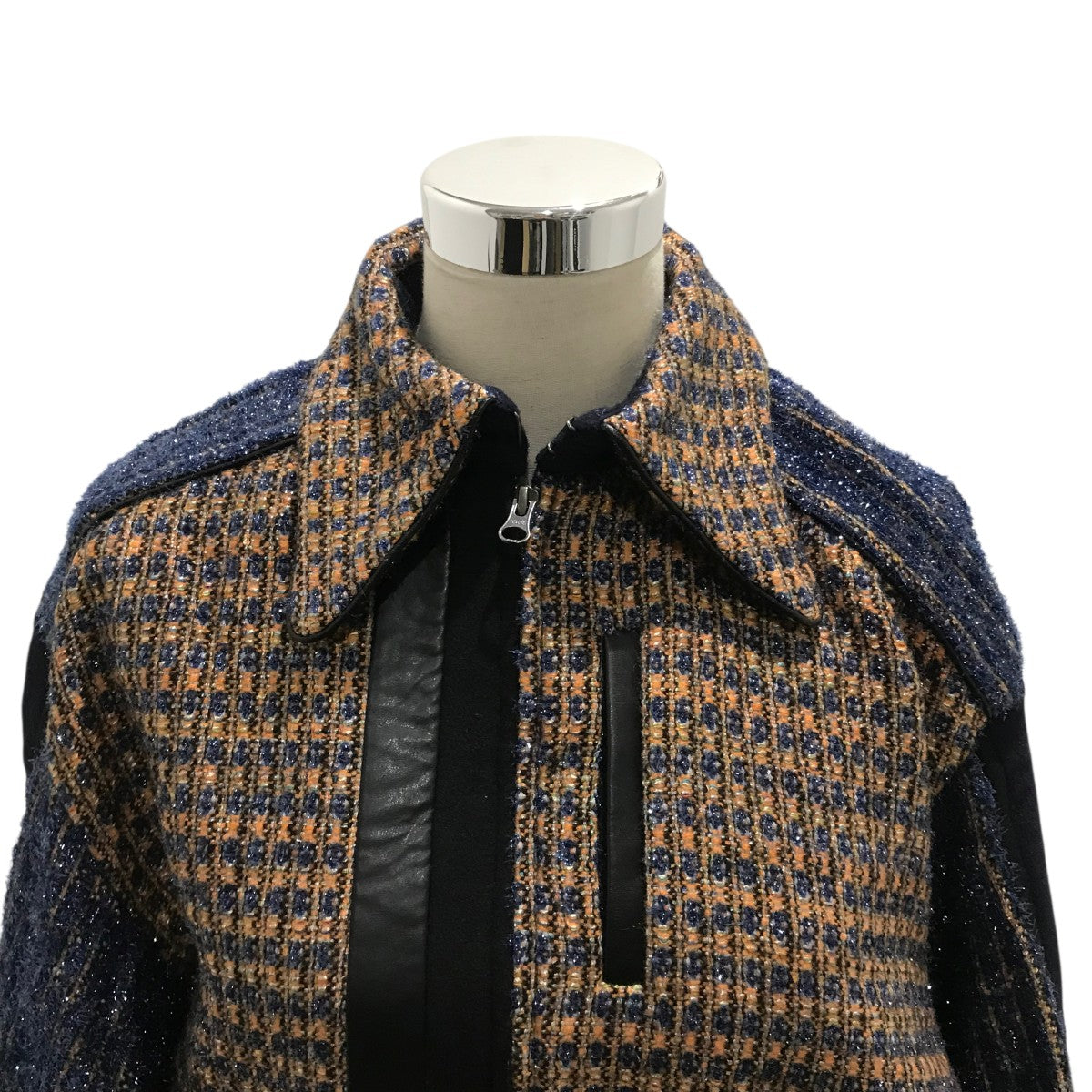 mame kurogouchi(マメクロゴウチ) 【 Plaid Lame Tweed Bomber Jacket