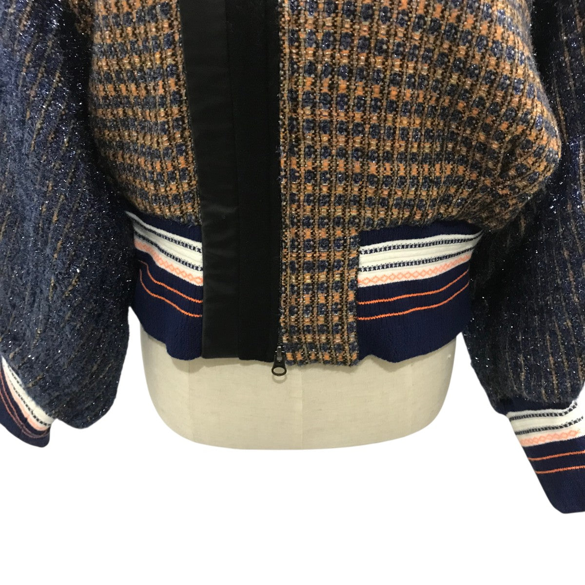 mame kurogouchi(マメクロゴウチ) 【 Plaid Lame Tweed Bomber