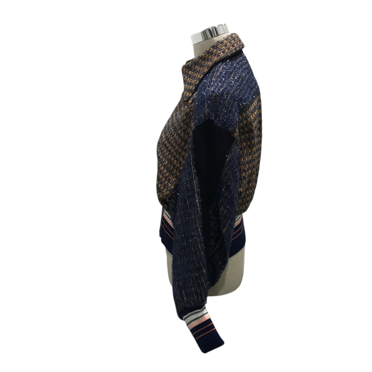 mame kurogouchi(マメクロゴウチ) 【 Plaid Lame Tweed Bomber