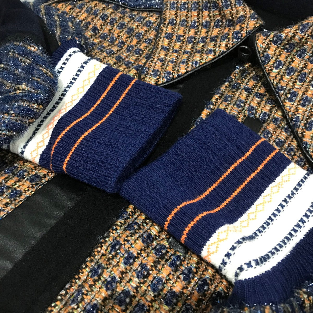 Mame Kurogouchi マメクロゴウチ ラメツイードニット MM19AW-KN066 Lame Tweed Knit Pullover レディース ブルー 1 20018257 新品・未使用〉Mame Kurogouchi ラメニット ブルー