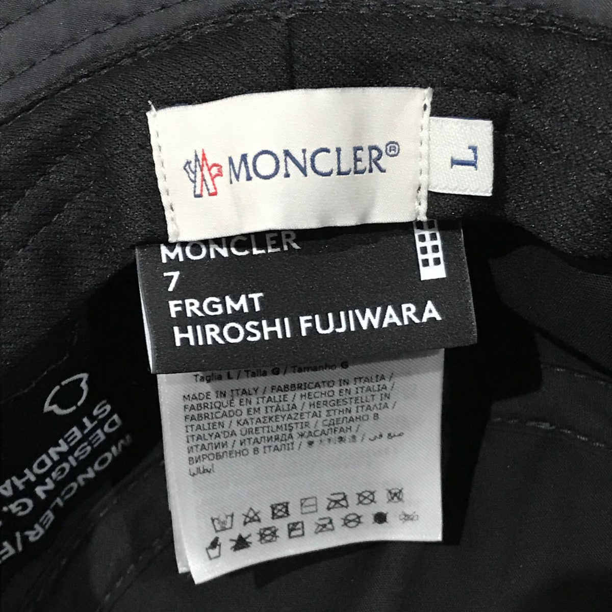 モンクレール フラグメント 未使用 コラボバケットハット黒 Ｌ 早い者勝ち 新品！残1】 MONCLER モンクレール バケット ハット ブラック