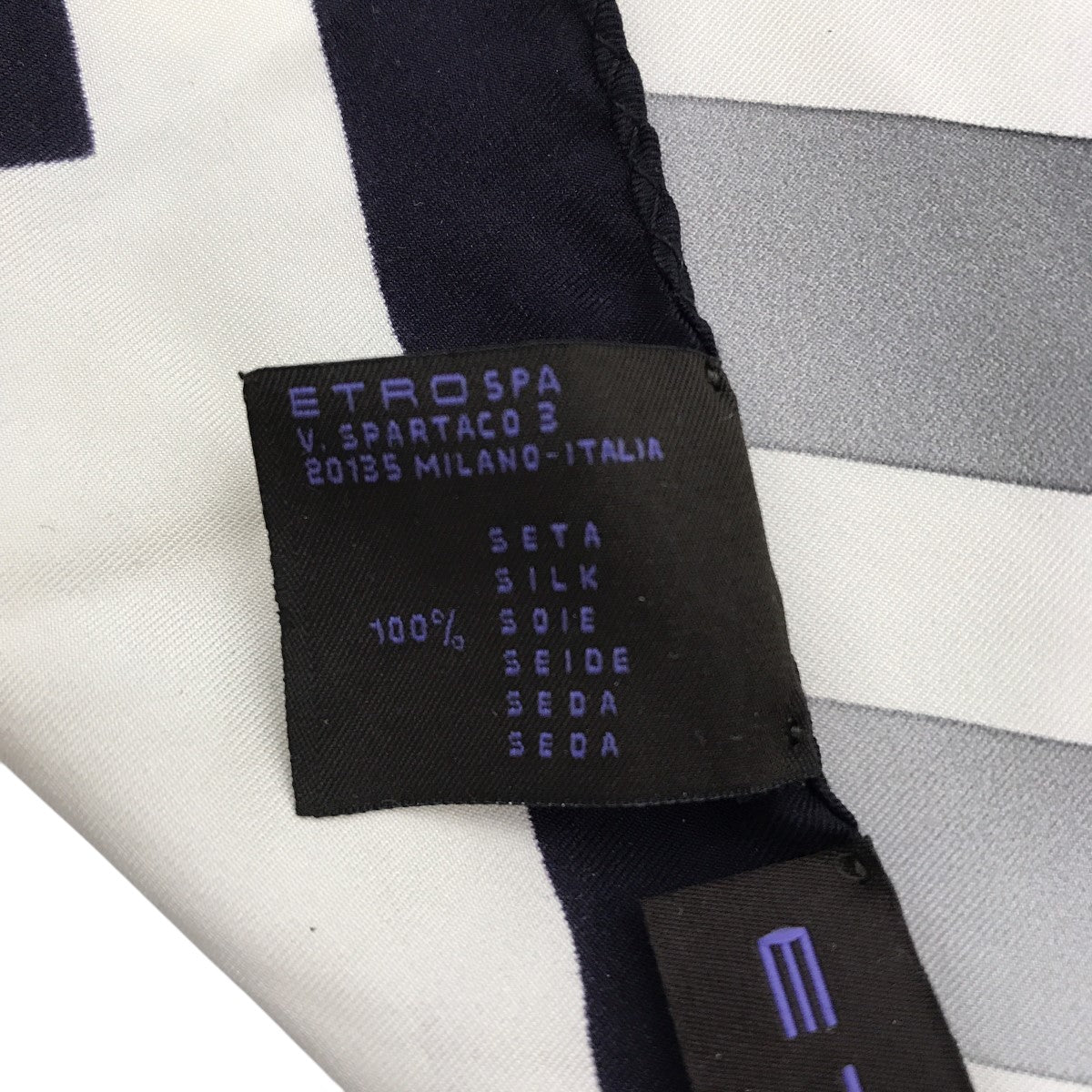 ETRO(エトロ) シルクスカーフ ホワイト×ブラック｜【公式