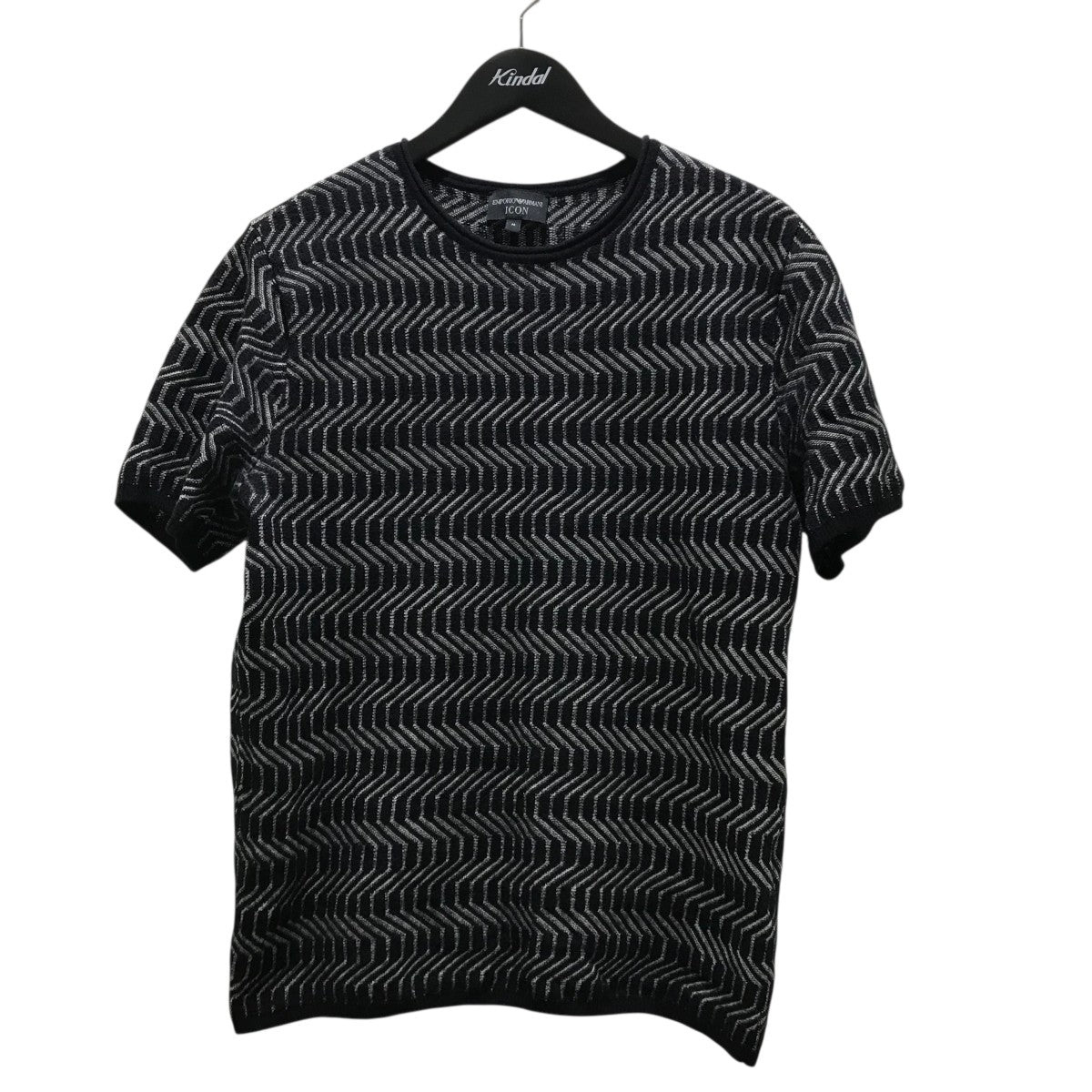 超美品EMPORIO ARMANI 黒と赤のパターン ニットセーター ジョルジオアルマーニ黒ラベルのセーター(54) A/W - アルマーニ